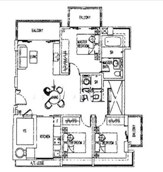 Sunshine Grandeur, S$ 4,600 (Negotiable) /mo, 1,055 sqft, Condos - Apartment