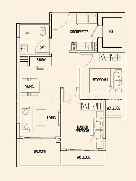 Parc Rosewood, S$ 3,399 /月, 603 sqft, 公寓 - Condominium