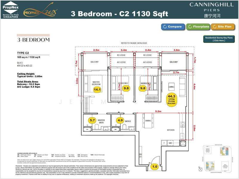 CanningHill Piers, S$ 3,850,000 (Negotiable), 1,130 sqft, Condos - Condominium