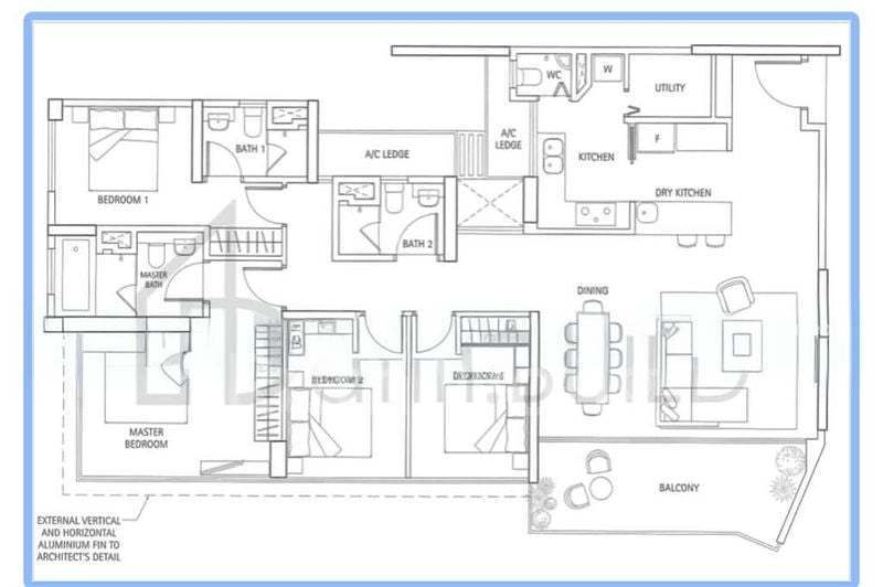 Waterbank at Dakota, S$ 9,800 /mo, 1,571 sqft, Condos - Condominium