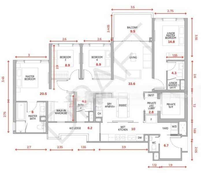 Union Square Residences, S$ 4,158,000, 1,518 sqft, Condos - Apartment