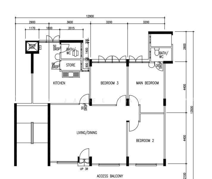 143 Lorong 2 Toa Payoh, S$ 1,500 /月, 300 sqft, 组屋 - 5 I