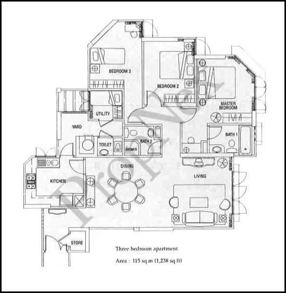 Simsville, S$ 1,920,000, 1,248 sqft, 公寓 - Condominium