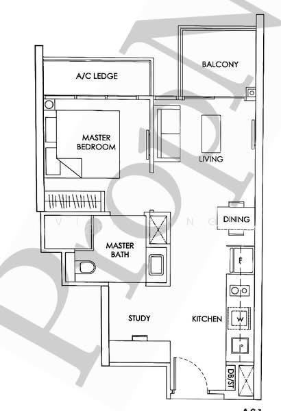 The Alps Residences, S$ 3,000 /mo, 495 sqft, Condos - Condominium