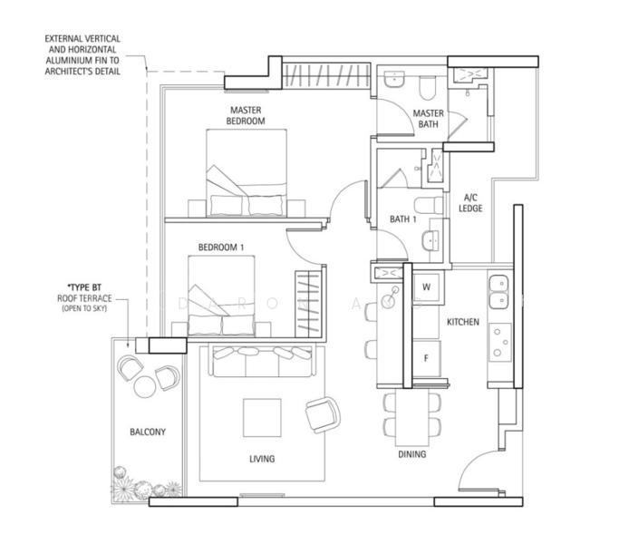 Waterbank at Dakota, S$ 2,050,000 (可协商价格), 883 sqft, 公寓 - Condominium