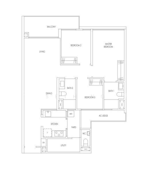 Treasure at Tampines, S$ 4,688 (最低价格) /月, 1,033 sqft, 公寓 - Condominium