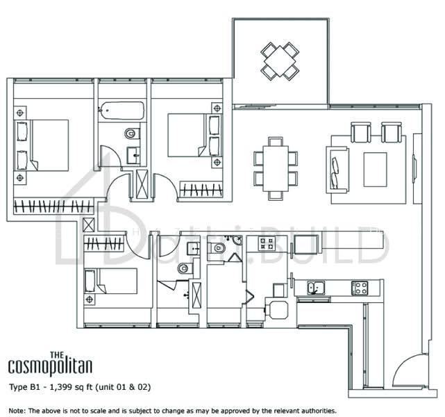 The Cosmopolitan, S$ 8,800 (最低价格) /月, 1,399 sqft, 公寓 - Condominium