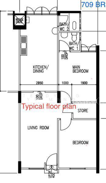 709 Bedok Reservoir Road, S$ 900 /mo, 107 sqft, HDB - 3 NG