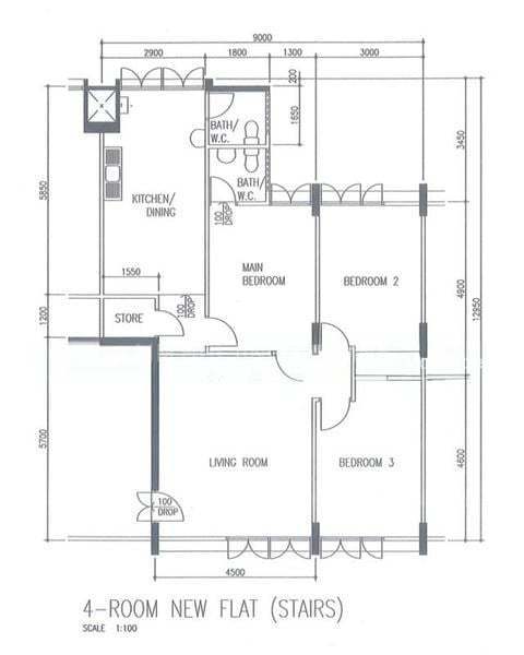 701 Hougang Avenue 2, S$ 540,000, 980 sqft, 组屋 - 4 NG