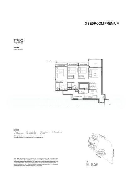 Bloomsbury Residences, S$ 3,215,000, 1,206 sqft, 公寓 - Apartment