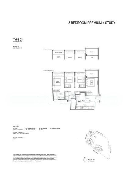 Bloomsbury Residences, S$ 3,215,000, 1,206 sqft, 公寓 - Apartment
