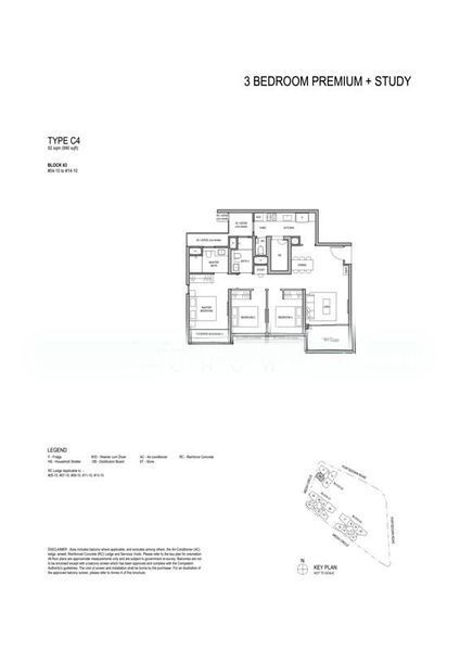 Bloomsbury Residences, S$ 3,215,000, 1,206 sqft, 公寓 - Apartment