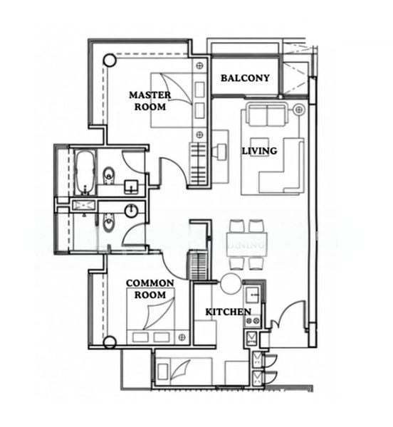 One K Green Lane, S$ 3,900 /月, 883 sqft, 公寓 - Condominium