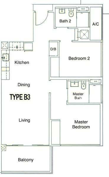 2 Bed Condo for Sale in  Eight Courtyards, S$ 1,180,000, 861 sqft, 公寓 - Condominium