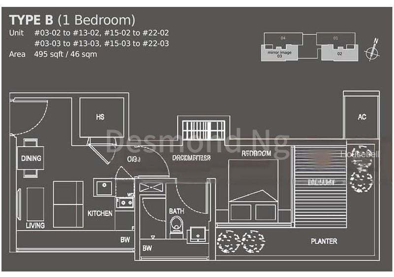 Devonshire Residences, S$ 1,280,000, 495 sqft, Condos - Condominium