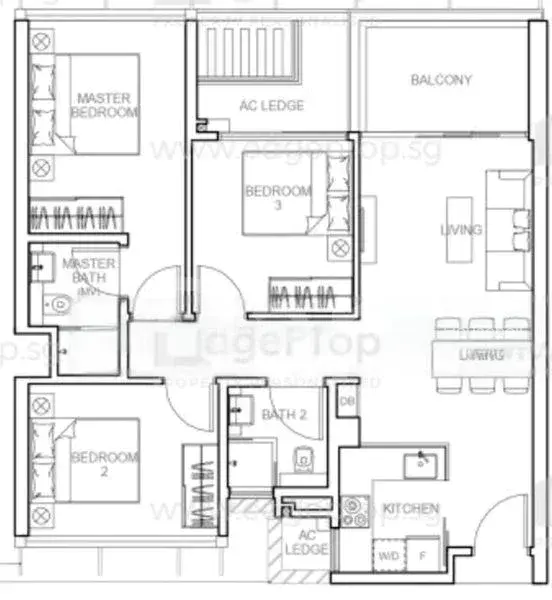 Sophia Hills, S$ 6,700 /mo, 958 sqft, Condos - Condominium