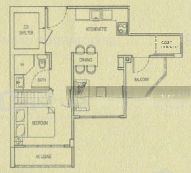 Cardiff Residence, S$ 3,299 (可协商价格) /月, 450 sqft, 公寓 - Condominium