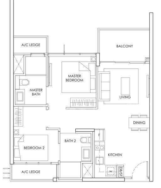 The Alps Residences, S$ 1,150,000, 700 sqft, 公寓 - Condominium